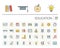Education and learning color vector icons
