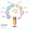 Education And Learning With Head Bulb Round Subject Step Infographic Diagram