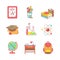 Education learning and school thin line icons set