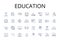 Education line icons collection. Learning, Instruction, Schooling, Knowledge, Scholarship, Pedagogy, Training vector and