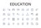 Education line icons collection. Learning, Instruction, Schooling, Knowledge, Scholarship, Pedagogy, Training vector and