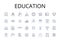 Education line icons collection. Learning, Instruction, Schooling, Knowledge, Scholarship, Pedagogy, Training vector and