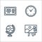 education line icons. linear set. quality vector line set such as art, globe, clock