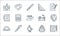 Education line icons. linear set. quality vector line set such as book, microscope, curve ruler, backpack, ballpoint, notebook,