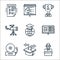 education line icons. linear set. quality vector line set such as lecturer, career choice, school bell, report, global education,