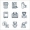 education line icons. linear set. quality vector line set such as student, idea, question, medal, inspiration, book, question,