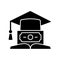 Education loan black glyph icon