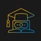 Education loan gradient vector icon for dark theme