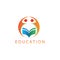 Education logo illustration book circle color kid design vector