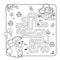 Education Maze or Labyrinth Game for Preschool Children. Puzzle.