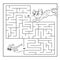 Education Maze or Labyrinth Game for Preschool Children. Puzzle. Coloring Page Outline Of cat with dragonfly