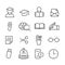 Education minimal icons set isolated. Collection of school and university Modern outline on white background