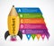 Education option Infographics design template. Rocket of a pencil for educational and business presentations and brochures.