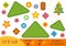 Education paper game for children, Christmas tree