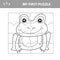 Education paper game for children, Frog. Use parts to create the image.
