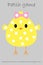 Education Patch game chick for children to develop motor skills, use plasticine patches, buttons, colored paper or color the page