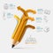 Education pencil Infographics step option.