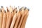 Education pencil wooden on white background concept.