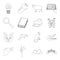 Education, protection, sport and other web icon in outline style. animal, medicine, library icons in set collection.
