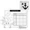 Education Puzzle Game for school Children. Anchor. Black and white japanese crossword with answer