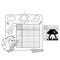 Education Puzzle Game for school Children. Mushroom. Black and white japanese crossword with answer