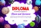 Education school diploma with fantasy planets