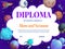 Education school diploma with fantasy planets