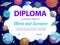 Education school diploma with fantasy planets