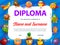 Education school diploma with fruits super heroes