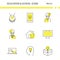 Education and School outline and yellow background icon collection