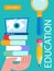 Education, school. Vector poster, banner template. A set of cliparts for design about education