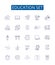 Education set line icons signs set. Design collection of Teaching, Learning, Schooling, Instruction, Courses, Classes