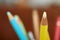 Education - sharpened colourful pencil