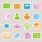 Education sticker icons set.