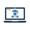 Education, study, graduation icon. Editable vector logo