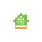 Education tech home shape concept logo design vector