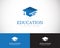 education tech logo creative design concept sign symbol school ideas