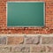 Education theme. Chalkboard with copy space on ancient wall