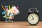 Education time for student Back to School with alarm clock