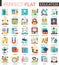 Education vector complex flat icon concept symbols for web infographic design.