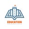 Education - vector logo template concept illustration. Book learning creative sign. Emblem for school or university.