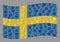 Education Waving Sweden Flag - Mosaic of Graduation Cap Items