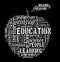 Education word cloud apple shape