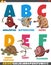 Educational cartoon alphabet collection with funny animals