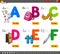 Educational cartoon alphabet letters for kids