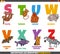 Educational cartoon alphabet set with animal characters