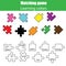 Educational children game, kids activity. Learning colors matching game