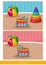 Educational children game. Logic game for kids. Find 3 differences