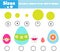 Educational children game. Match by size. Learning activity for kids and toddlers. Study big and small. Easter theme