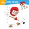 Educational children's game. Dot by dot. Cute snowman winter series mini games